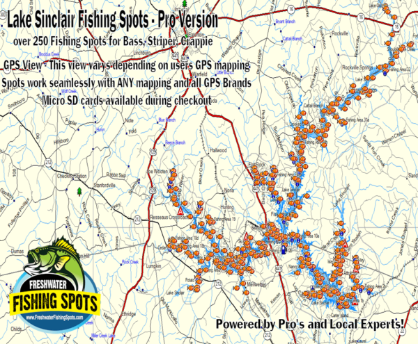 Lake-Sinclair-Fishing-Spots-map