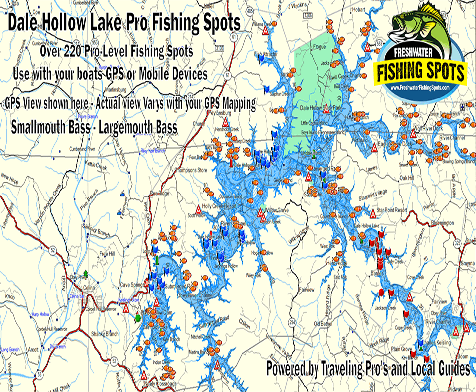 Dale-Hollow-Lake-Fishing-Spots-Map